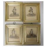 1314	4 BORGHESE SMALL PRINTS IN MATCHING GILT FRAMES, 6 1/4 IN X 7 1/4 IN INCLUDING FRAMES