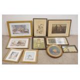 1315	10 PIECES OF FRAMED ARTWORK, LARGEST IS 19 IN X 13 3/4 IN INCLUDING FRAME