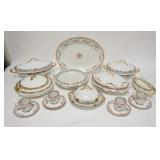 1317	LOT OF SERVING PIECES W/MEAKIN, HOMER LAUGHLIN, FRAUREUT SAXONY, PLATTER IS 14 IN