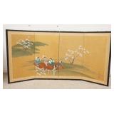 1339	SMALL 4 PART FOLDING ASIAN SCREEN, DECORATED W/LADIES DANCING, 24 1/4 IN WIDE, EACH SECTION IS 