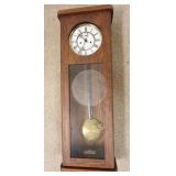 1341	GERMAN WALL CLOCK, REQUIRES SOME RESTORATION, 32 IN HIGH X 11 1/2 IN WIDE