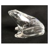 1007	BACCARAT CRYSTAL FROG, SIGNED IN SCRIPT & THE CIRCLE MARK, 3 IN HIGH