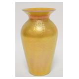 1009	LUNDBERG STUDIOS GOLD LUSTER VASE W/WAVE PATTERN, 1999, #01260