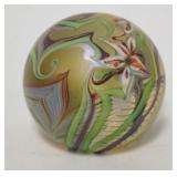 1011	ORIENT & FLUME FLOWER & VINE PAPERWEIGHT, 1981, 3 IN DIAMETER