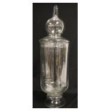 1012	LARGE BLOWN GLASS APOTHECARY JAR, 32 IN HIGH