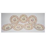 1018	7 PIECES COPELAND SPODE FOR TIFFANY & CO, 5-8 IN PLATES & 2-7 3/4 IN SOUP BOWLS