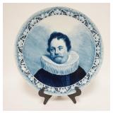 1038	DELFT CHARGER W/PORTRAIT OF A GENTLEMAN, 17 1/2 IN