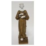 1047	METAL & PORCELAIN STATUE *CANDEUR*, BASE IS WEIGHTED, 13 1/2 IN HIGH