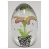 1051	A JABLONSKI LARGE INTERNALLY DECORATED PAPERWEIGHT, POLAND, HAS LABEL & INITIALS ON THE BASE, F