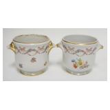 1054	2 LIMOGES FRANCE CACHE POTS, 4 1/2 IN HIGH