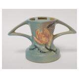 1062	ROSEVILLE MAGNOLIA FLOWER ARRANGER VASE, 4 1/4 IN HIGH X 7 1/4 IN WIDE ACROSS THE HANDLES