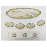 1077	LOT:NIPPON NUT SET & ENGLISH SMALL TRAY, IMPERIAL NIPPON, BOWL IS 11 IN WIDE