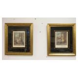 1105	PAIR OF CRIES OF LONDON PRINTS, REVERSE PAINTED SURROUNDS, ONE HAS PAINT LOSS, 14 1/2 IN X 16 1