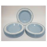 1114	13 WEDGWOOD EMBOSSED QUEENSWARE 8 1/4 IN SOUP BOWLS