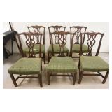 1143	SET OF 6 DINING CHAIRS W/CARVED SPLATS, STRAIGHT LEG, 38 IN HIGH X 23 IN WIDE