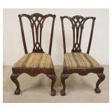 1144	2 CARVED BALL & CLAW FOOT CHAIRS, 40 IN HIGH X 23 IN WIDE