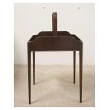 1149	BASKET FORM STAND W/BENTWOOD HANDLE, 14 1/2 IN X 11 1/2 IN X 25 IN HIGH