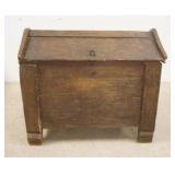 1152	UNUSUAL OAK LIFT TOP CHEST W/POINTED DOME TOP, 29 1/2 IN HIGH X 35 IN X 20 1/2 IN