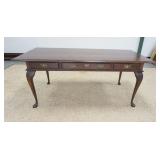 1162	CUSHMAN CLASSIC OAK TABLE W/3 DRAWERS, 72 IN X 33 IN X 29 1/2 IN HIGH
