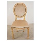 1165	CARVED MEDALLION BACK CHAIR W/FLUTED LEGS, PAINTED, 16 IN WIDE X 37 1/2 IN HIGH
