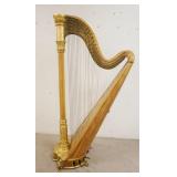 1174	LYON & HEALY 7 PEDAL CONCERT HARP, GILT FRAME W/INTAGLIO CARVING & FLUTED COLUMN, REQUIRES REST
