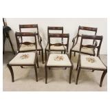 1179	SET OF 6 MAHOGANY SABRE LEG CHAIRS, 2 ARM & 4 SIDE