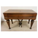 1180	ROSEWOOD SPINET PIANO, REQUIRES RESTORATION, PIECE OF VENEER MISSING ON TOP FRONT EDGE, 46 IN W