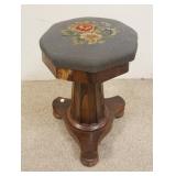 1184	EMPIRE OCTAGONAL ORGAN STOOL, BUN FEET, VENEER LOSS ON SKIRT