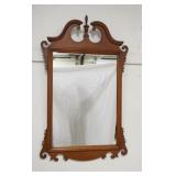 1188	MAPLE CHIPPENDALE STYLE MIRROR, COUPLE SMALL SPOTS OF VENEER LOSS ON THE LOWER OUTER POINTS, 43