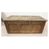 1196	ANTIQUE WOODEN LIFT TOP CHEST, AS FOUND, 44 IN X 19 3/4 IN X 18 IN HIGH