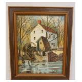 1199	HAZEL KOEFERLE OIL ON CANVAS OF  A MILL, 18 1/2 IN X 22 1/4 IN INCLUDING FRAME