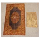 1230	TAPESTRY & SMALL RUG, RUG IS 41 1/2 IN X 25 IN