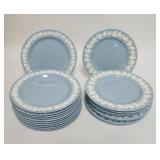 1238	19 WEDGWOOD EMBOSSED QUEENSWARE PLATES, 11 ARE 8 1/8 IN, 8 ARE 8 1/4 IN