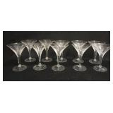 1245	10 CUT CRYSTAL CHAMPAGNES, 5 3/4 IN HIGH
