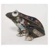 1247	CLOISONNE FROG W/BLACK GROUND, 3 1/2 IN LONG X 2 1/4 IN HIGH
