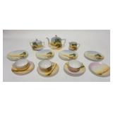 1267	NORITAKE HAND PAINTED TEASET, GREEN WREATH MARK