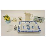 1272	PORCELAIN LOT W/LENOX, ASIAN, DELFT POSY HOLDER FOR COLONIAL WILLIAMSBURG, FLATWARE W/GAUDY POR