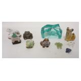 1273	GREAT FROG LOT, 10 PIECES INCLUDES STERLING SILVER, MILLIFIORE GLASS, SWAROVSKI, CLOISONNE, CAR