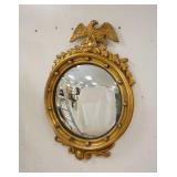1277	GILT BULLSEYE MIRROR W/EAGLE CREST, 22 1/4 IN X 32 1/2 IN