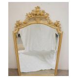 1279	ITALIAN MIRROR W/PAINTED & GILT FRAME, BEVELED, ARCHED TOP & CURVED UPPER CORNERS ON THE MIRROR