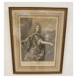 1282	FRAMED ETCHING MARQUIS DE BERINGHEN, 19 1/4 IN X 24 3/4 IN INCLUDING FRAME