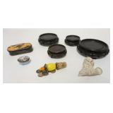 1285	MISC LOT W/ASIAN BASES, MEERSCHAUM PIPE, TORTOISE SHELL BOX, ETC, LARGEST BASE IS 5 IN