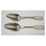 1287	2 S BAKER SILVER SPOONS, 8 3/4 IN LONG, MONOGRAMMED, 3.55 TOZ