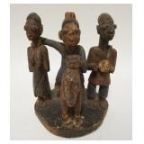 1293	ETHNIC WOOD CARVING, 3 MEN, ONE ON HORSEBACK, 7 IN WIDE X 8 IN HIGH