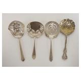 1312	4 STERLING SILVER SLOTTED SPOONS, 4 1/2-5 IN , 3.05 TOZ
