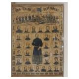 1326	LARGE PRINT OUR UNION DEFENDERS, HAS DAMAGE & STAINING, 28 IN X 38 IN INCLUDING FRAME