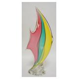 1011	ARCHIMEDE SEGUSO ART GLASS FISH, MULTICOLOR INTERNAL DECORATION, MURANO, 19 5/8 IN HIGH