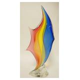 1012	ARCHIMEDE SEGUSO ART GLASS FISH, MULTICOLOR INTERNAL DECORATION, MURANO, 22 3/4 IN HIGH