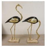 1015	PAIR OF FLOOR STANDING METAL WADING BIRDS, TALLEST IS 59 IN
