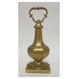 1076	BRASS URN FORM DOOR STOP, 12 1/2 IN HIGH